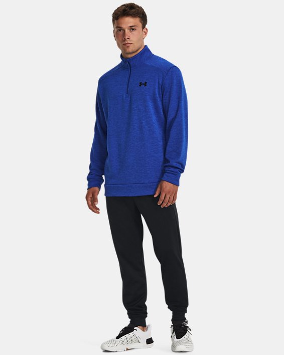 Men's Armour Fleece® Twist ¼ Zip, Blue, pdpMainDesktop image number 2